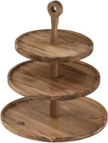 Actual product image Ladelle Gather Round acacia 3-tier serving tower