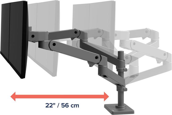 Actual product image Ergotron LX PRO ARM DUAL DISPLAY STACKING darkgrey (Table, 27", 10 kg)