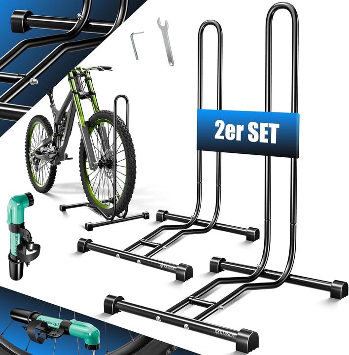 Actual product image Kesser 2er-Fahrradständer-Set mit Luftpumpe