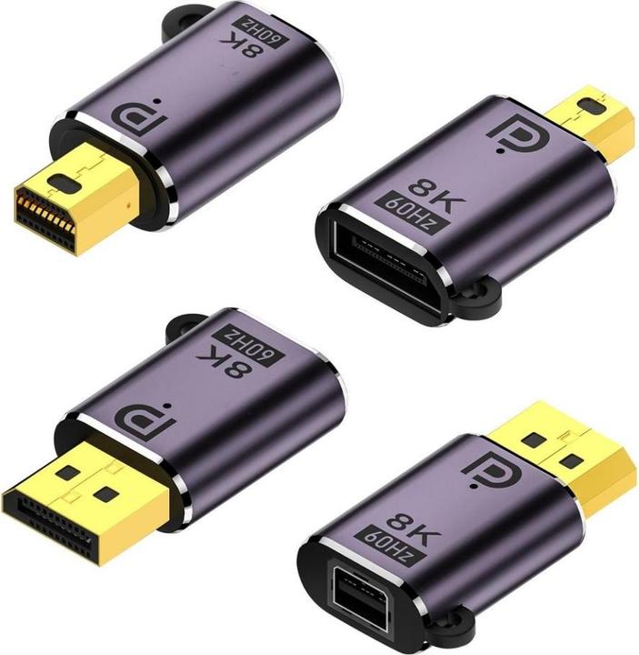 PowerGuard Mini DisplayPort zu DisplayPort Adapter 8K 60Hz MiniDP to DP (Mini DP)