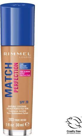 Actual product image Rimmel London Match Perfection SPF20 (203 True Beige)