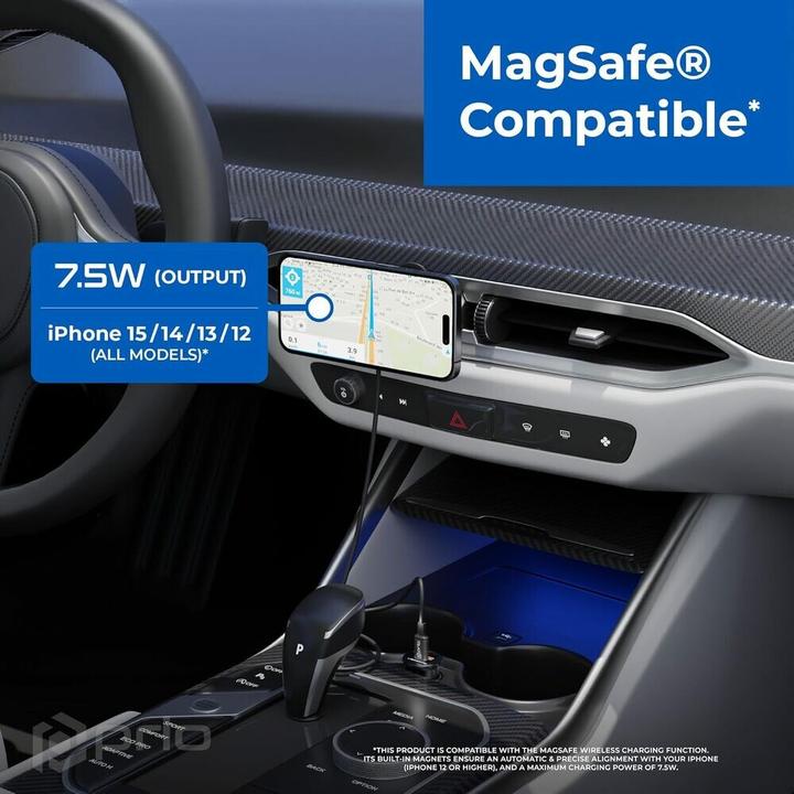 Produktbild prio 15W Wireless Car Charger MAG (USB C) black