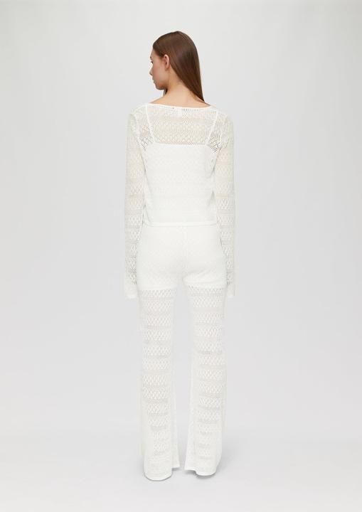 Image du produit s.Oliver Strickjacke Transparente Feinstrick-Jacke mit Ajourmuster und Binde-Details (L)