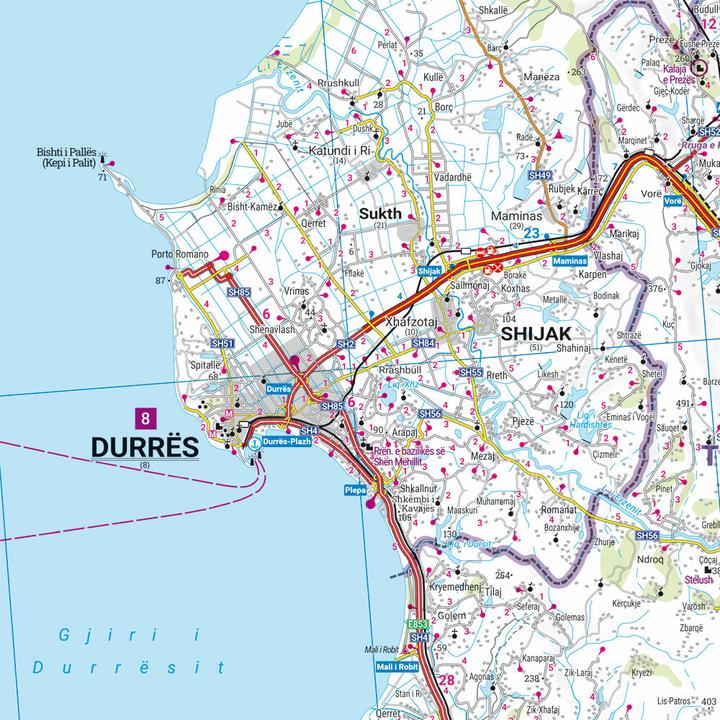 Actual product image Albanien, Strassen- und Freizeitkarte 1:150.000, freytag & berndt