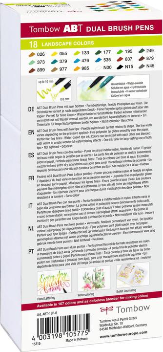Image du produit Tombow ABT Dual Brush Pen assortis (18x)