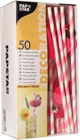 Productafbeelding Papstar Papiertrinkhalm "Flamingo" (50 x)