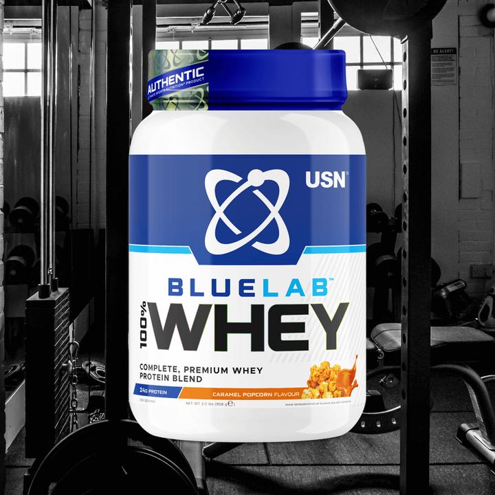 Actual product image USN Blue Lab 100% Whey Protein (Caramel popcorn, 1 x, 908 g)