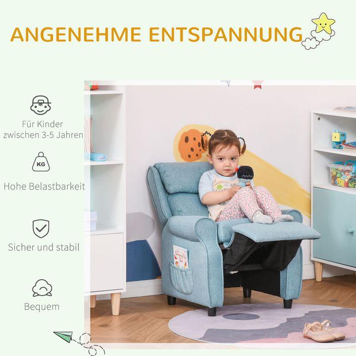 Actual product image Swisshandel24 Children's sofa Children's couch Children's armchair Chair Reclining sofa adjustable with footrest (Child armchair)