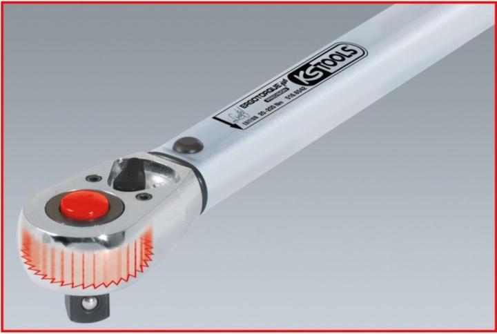 Produktbild KS Tools 1/2 ERGOTORQUE40-200 Rot, Ratschen-Drehmomentschl. (1/2", 40 - 200 Nm)