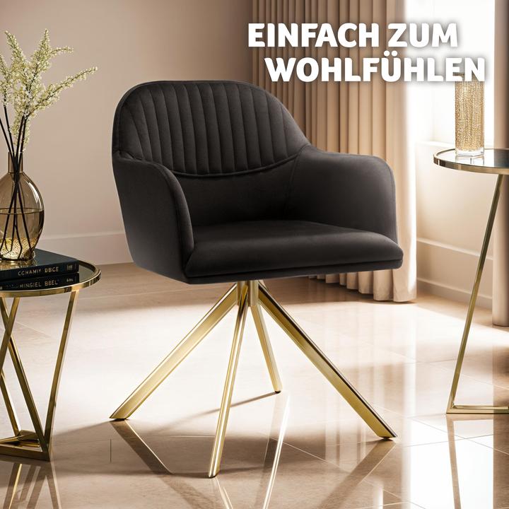 Immagine prodotto tectake Samt-Drehstuhl Lona mit dicker Polsterung