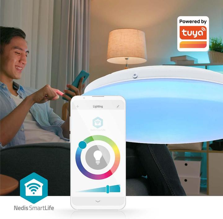 Image du produit Nedis SmartLife Plafonnier Wi-Fi | RGB / Blanc chaud à froid | Rond | Diamètre : 260 mm | 1820 (1820 lm, E27)