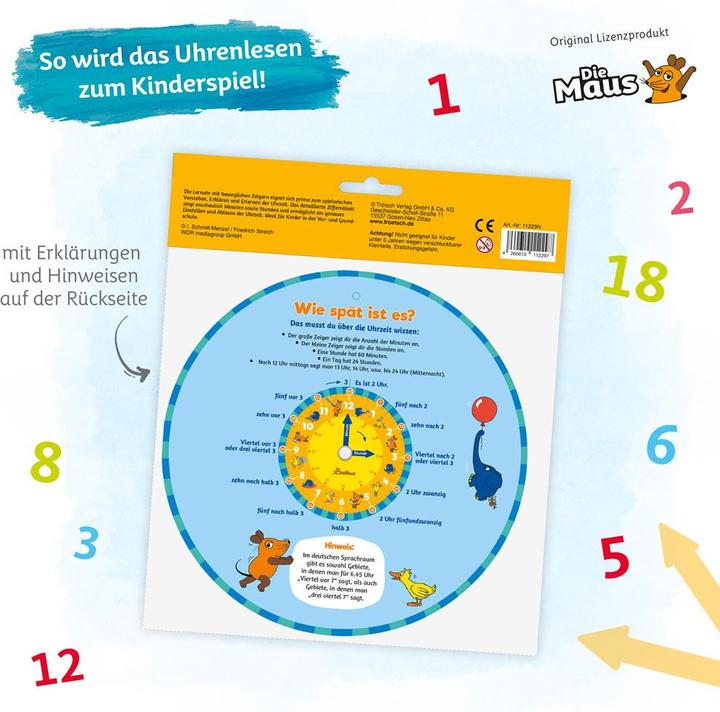 Actual product image Magni Trötsch The Mouse Learning Clock.11229N (German)