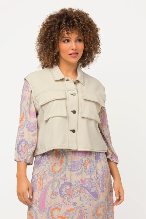 Actual product image Ulla Popken Cropped Vest with Contrast Seams (50, 52)