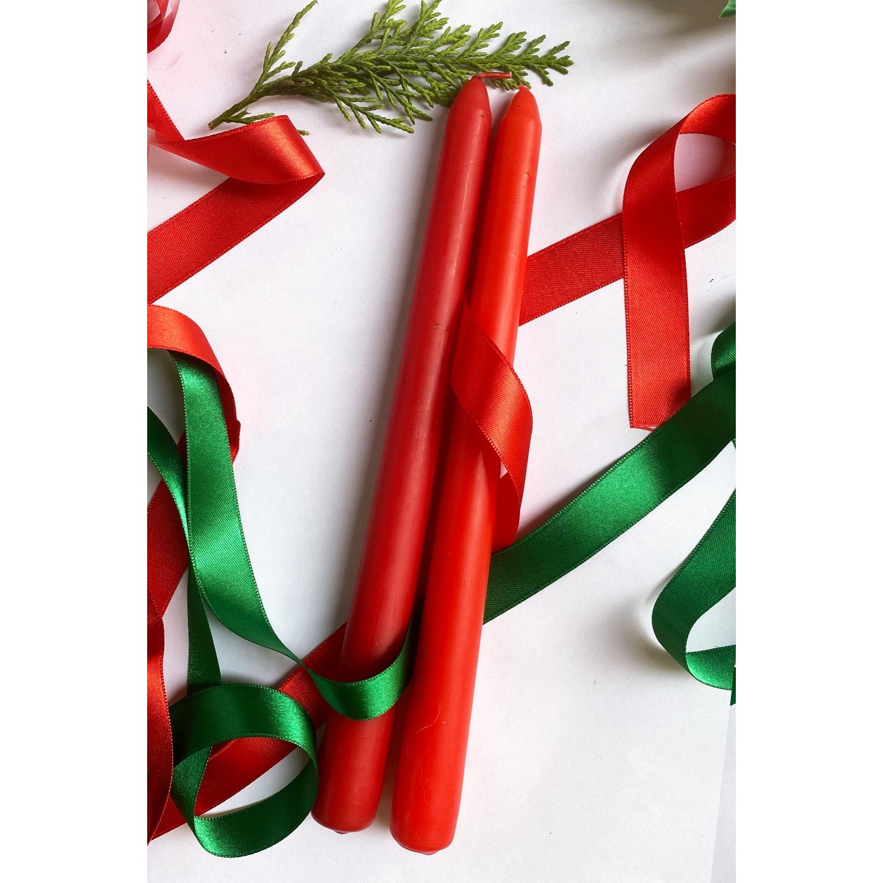 Hanah Home, Candela, Premium Christmas Red Candle Set 2 Pieces (2 pz.)