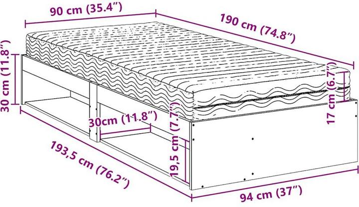 Produktbild VidaXL Tagesbett (90 x 190 cm)
