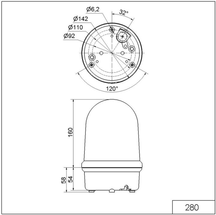 Produktbild Werma LED Beacon, Steady, Red, 230 Vac