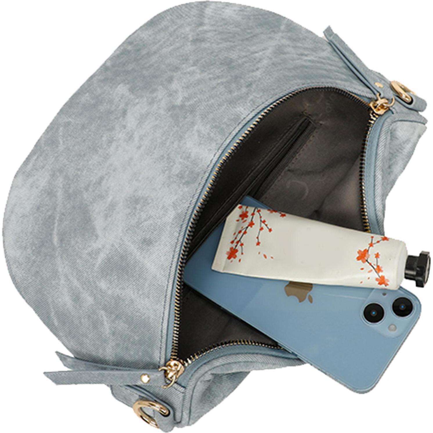 Thumbnail - Gallantry, Handtasche, Luna Schultertasche mit Jeans-Effekt, Blau