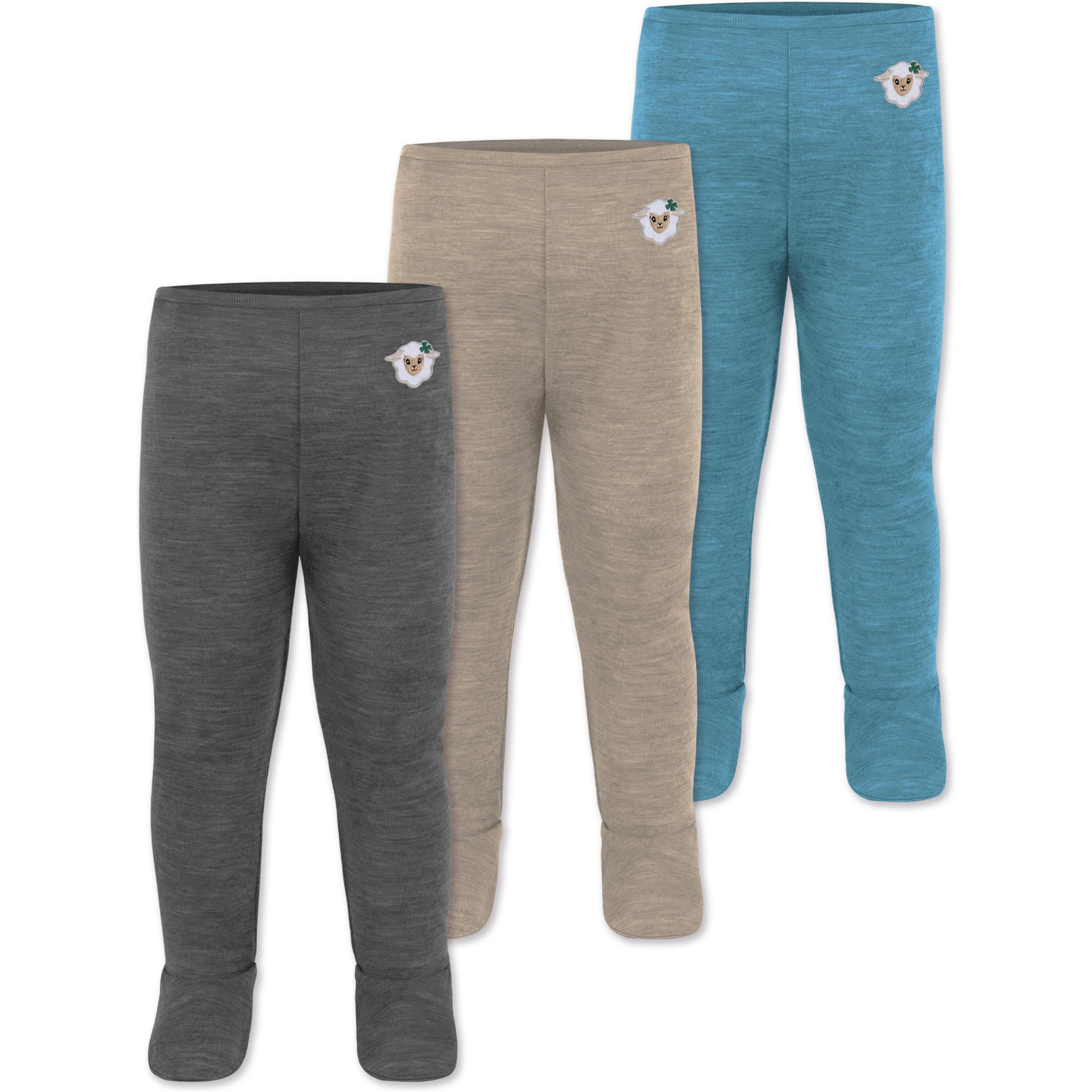 Thumbnail - Normani, Herren, Funktionsunterhose, 3er Pack Baby Merino Unterhose mit Füssen - 9543 (92), Blau, 92