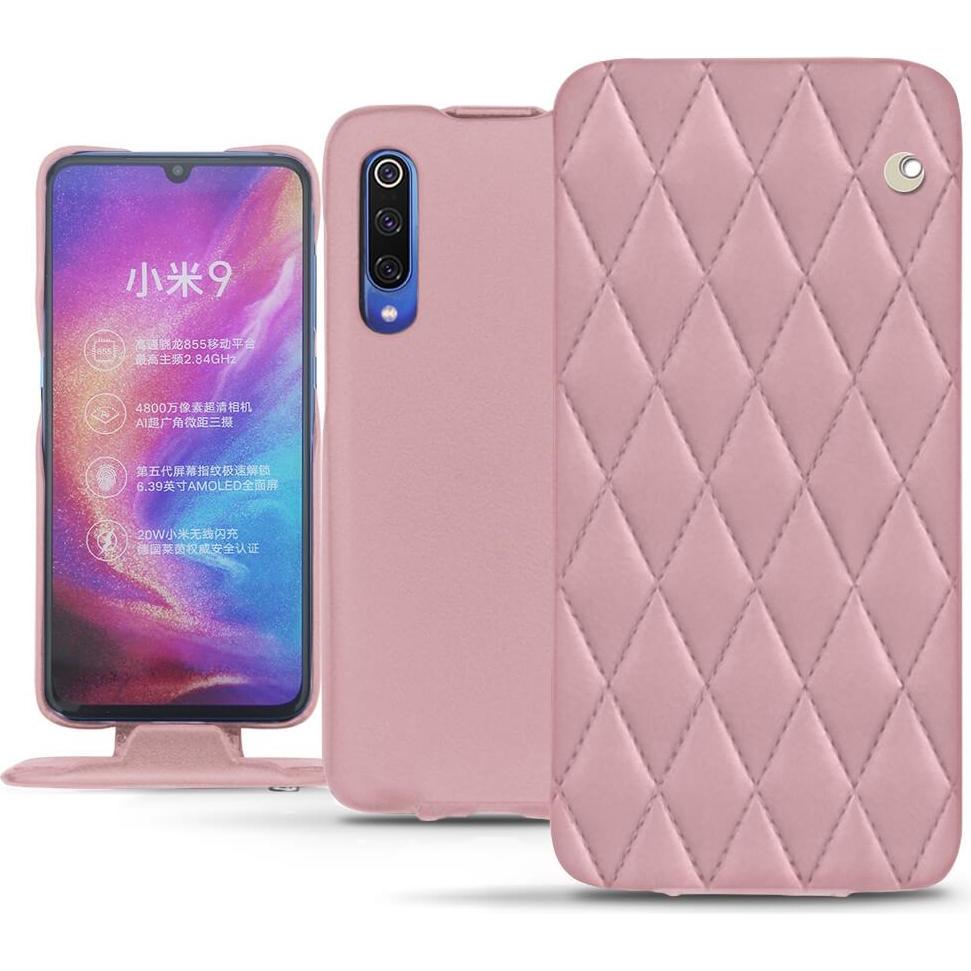 Noreve Lederschutzhülle vertikal (Xiaomi Mi 9), Smartphone Hülle, Rosa