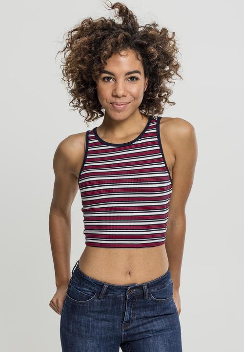 Produktbild Urban Classics Ladies Rib Stripe Cropped Top (L)