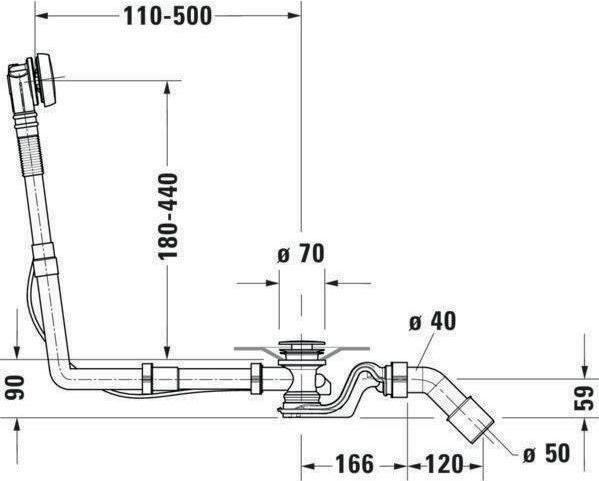 Actual product image Duravit QUADROVAL waste/overflow fitting chrome (Drainage set, Overflow set)