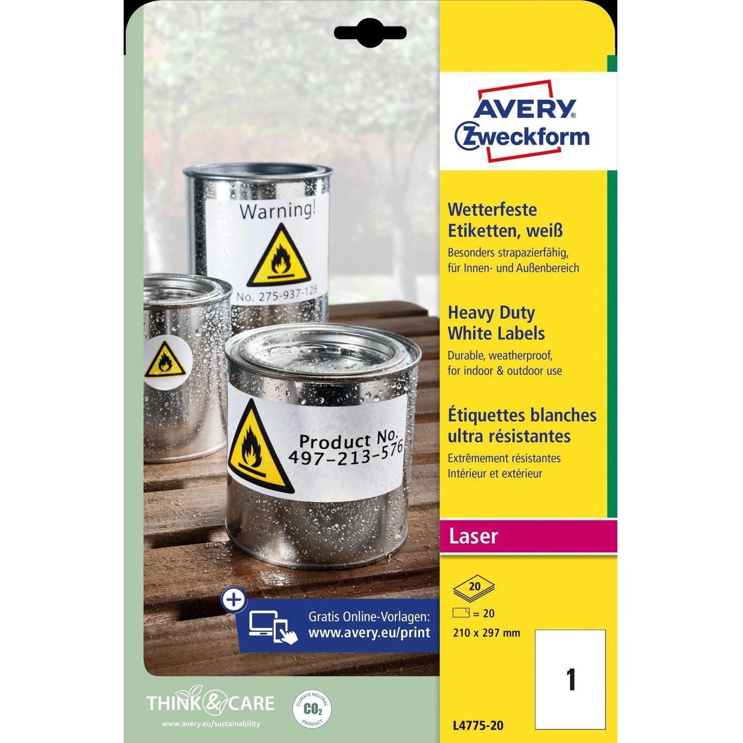 Thumbnail - Avery, Etiketten, Wetterfeste Folien-Etiketten
