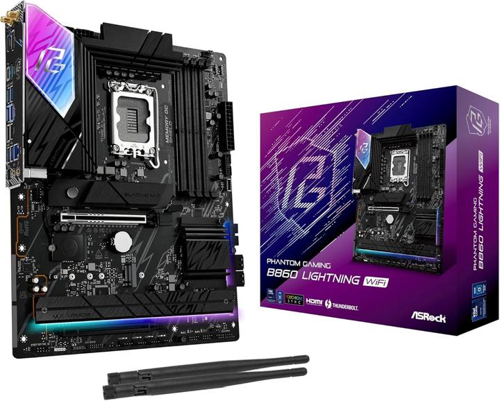 AsRock B860 Lightning WiFi DDR5 S detailhandel (LGA 1851, Intel B860, ATX)
