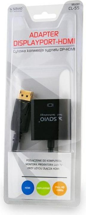 Produktbild Savio CL-55 Videokabel-Adapter DP HDMI A (0.20 m)