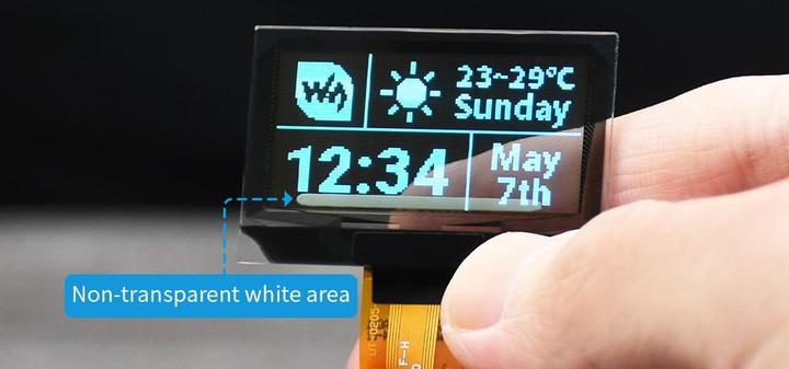 Actual product image WaveShare 1.51inch Transparent OLED Display