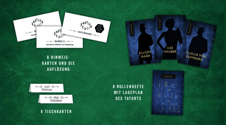 Produktbild Crime & Dine – Das Krimi-Dinner-Set: Babylon Berlin – Das offizielle Spiel zur Serie! (Deutsch, Business Elephant Paperdice Solutions GmbH, 2022)