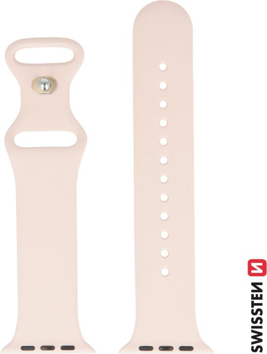 Produktbild Swissten Silicone band for apple watch 42-44 mm pink sand (42 mm, 44 mm, Silikon)
