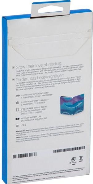 Actual product image Amazon Kindle Kids Edition (2022) (6", 16 GB, Blue)
