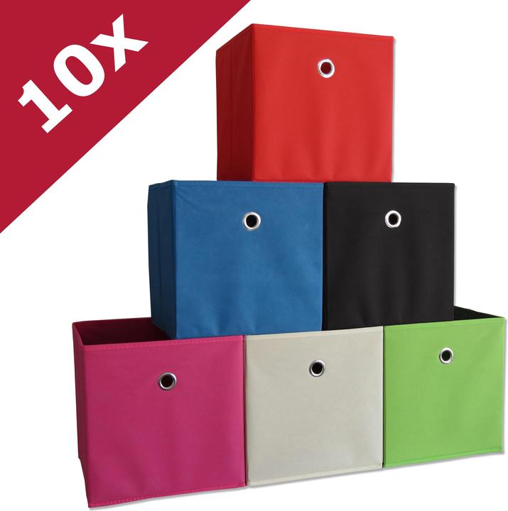 Produktbild VCM 10er Set Stoff Faltbox Klappbox Boxas (27 x 27 x 28 cm)