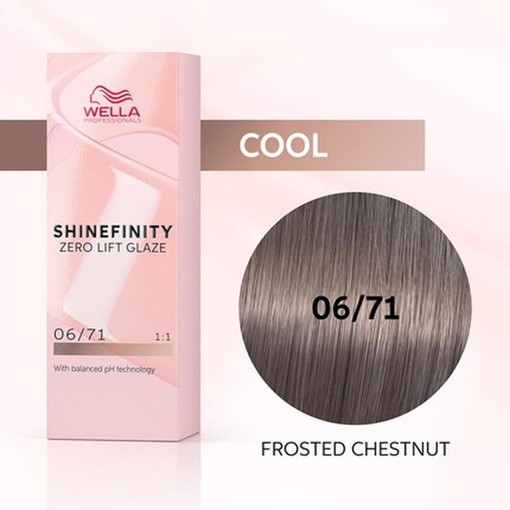 Actual product image Wella Shinefinity Frosted Chestnut 06/71 Dark Ash Blonde 60ml (Dark Ash Blonde)