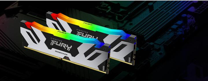 Produktbild Kingston 24GB 8000MT/s DDR5 CL38 DIMM FURY Renegade RGB Silver (1 x 24GB, 8000 MHz, DDR5-RAM, DIMM)