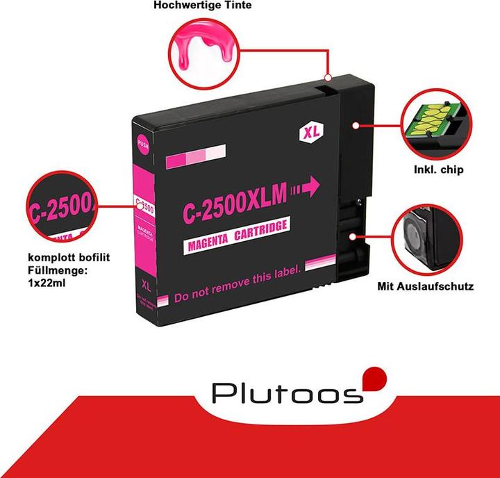 Produktbild Plutoos Canon PGI-2500XL Patronen kompatibel, 4er Farbset (BK, C, M, Y)