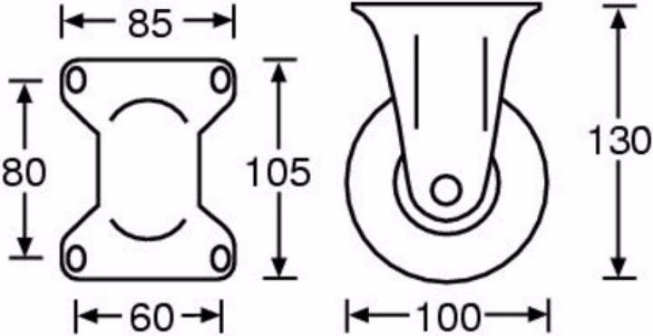 Produktbild Guitel 37022 Bockrolle 100