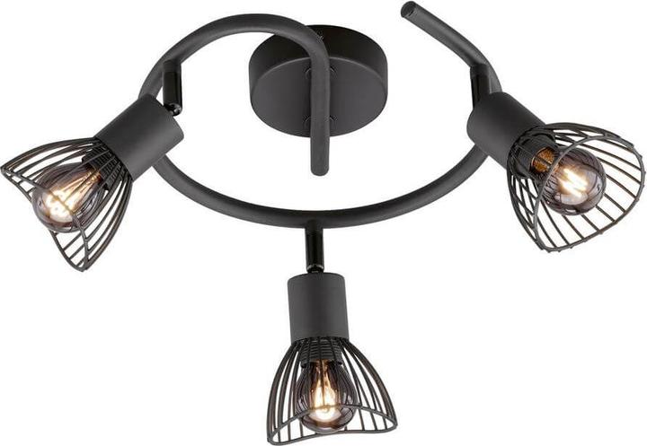 Image du produit FHL easy FHL Jess plafonnier forme ronde, 3 spots de plafond 3x E14 noir sable (E14)