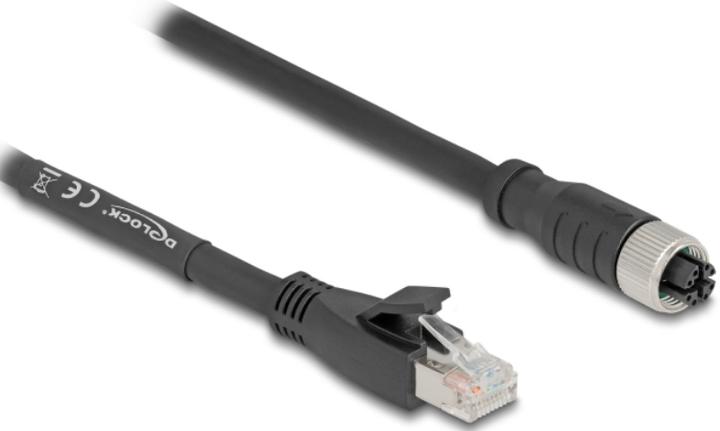 Image du produit Delock Câble M12 X-codé 8 broches femelle vers RJ45 mâle Cat. (S/FTP, CAT5e, 1 m)
