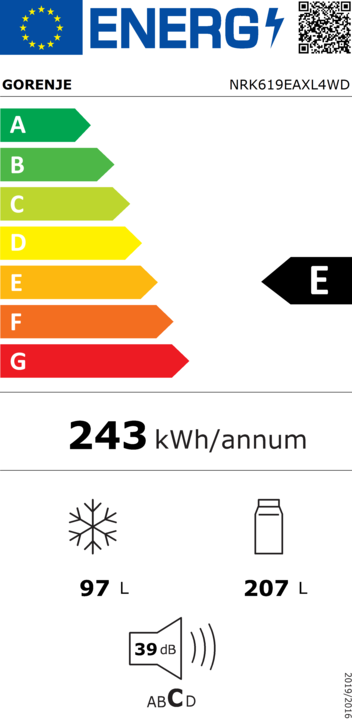 Energy Label Gorenje NRK619EAXL4WD (304 l)