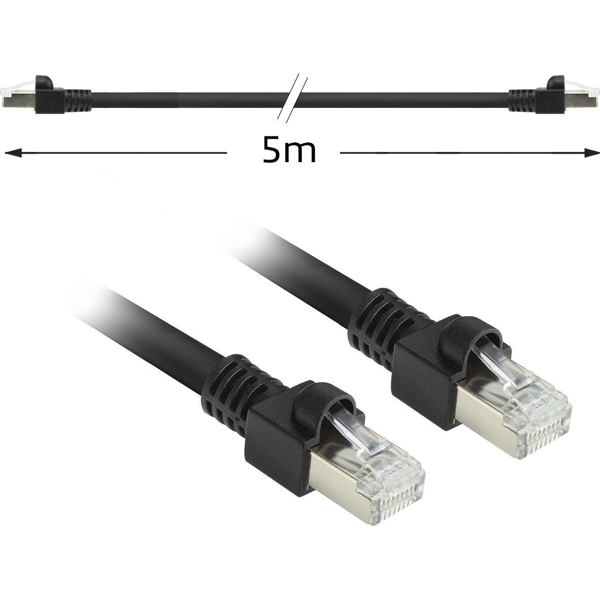 ACT Black 5 meters S/FTPCat.7 Rohkabel PUR flex patch cable snagless with RJ45 connectors (CAT6A complia (S/FTP, CAT7, 5...