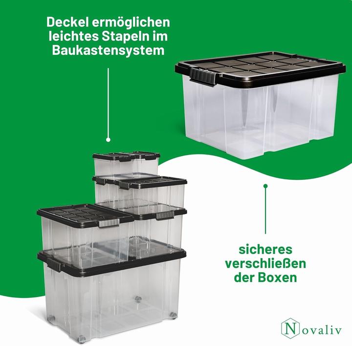 Image du produit Novaliv 1x couvercle de rechange 27 litres avec fermeture à clip 46,5x36,5 cm anthracite (36.50 cm, 27 l, 1x)
