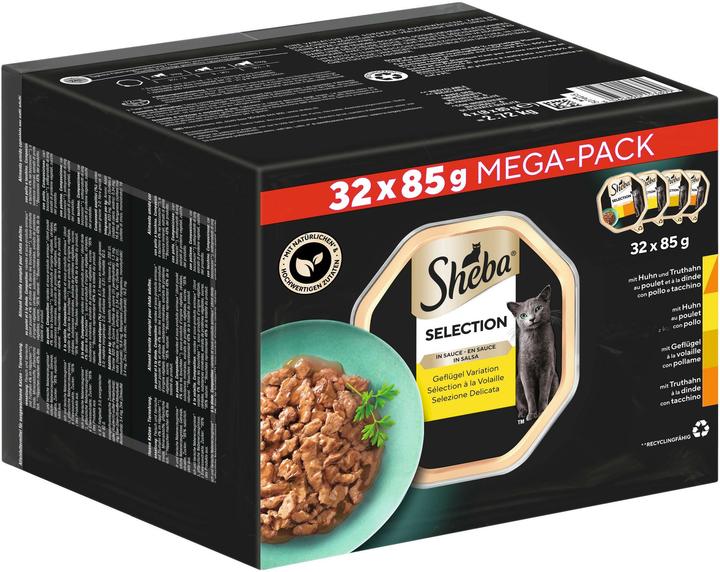 Produktbild Sheba Selection Geflügel Variation in Sauce (Adult, 32 Stk., 2720 g)