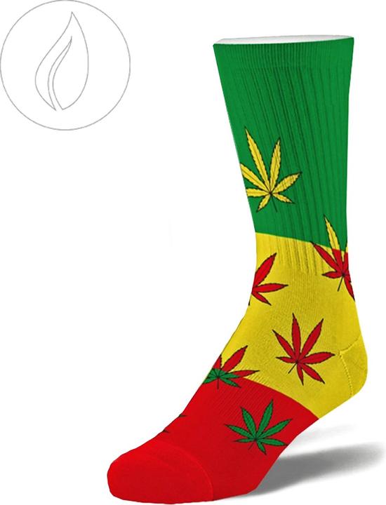 Immagine prodotto R420 Calzini lunghi Taglia 40-45 Colore Rasta Foglie (Confezione singola, 40 - 45)