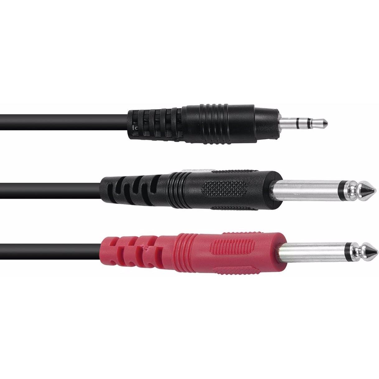 Omnitronic Adapterkabel 3,5 Klinke/2xKlinke ECO 1,5m (1.50 m), Audio Kabel