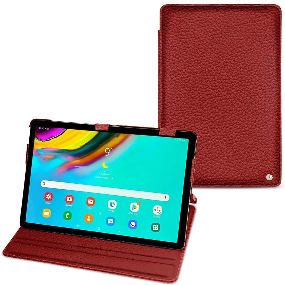 Noreve Lederschutzhülle horizontal (Galaxy Tab S5e), Tablet Hülle, Rot