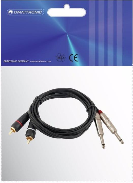Produktbild Omnitronic Adapterkabel 2xKlinke/2xCinch 1m sw (1 m)