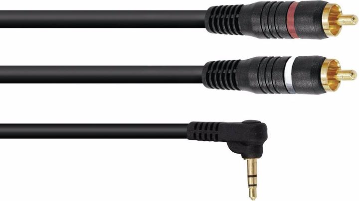 Produktbild Omnitronic Adapterkabel 3,5 Klinke 90°/2xCinch 0,5m (0.50 m)