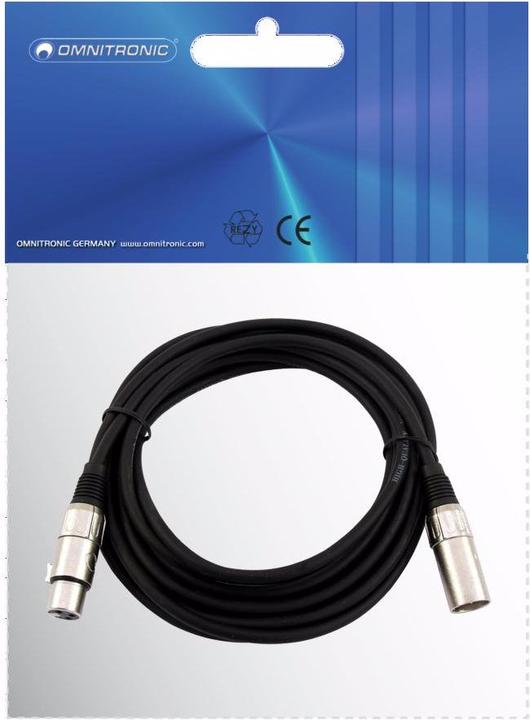 Actual product image Omnitronic XLR cable 3pin 0,5m sw (0.50 m, XLR)