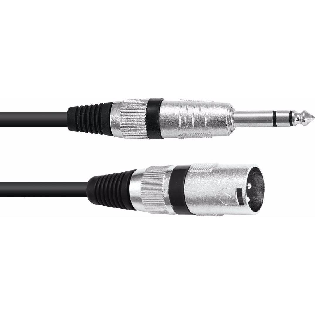 Omnitronic Adapterkabel XLR(M)/Klinke stereo 2m sw (2 m, XLR), Audio Kabel